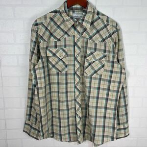 Wrangler Mens Pearl Snap Shirt Size XL 46" chest Western Cowboy